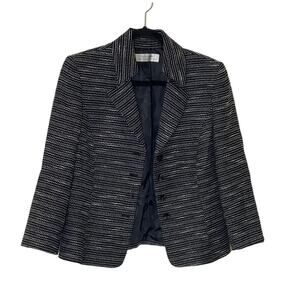 Tahari by ASL Levine Black & White Button Career Single Breasted BLAZER  SZ 8